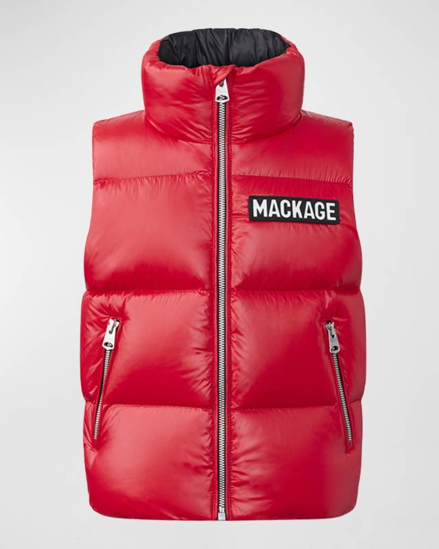 Kid's Charlee Quilted Logo Vest, Size 2-